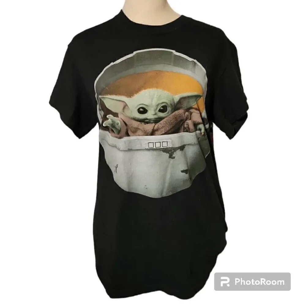 TWO Star Wars Mandalorian Baby Yoda T-ShirtS Adult Graphic Size Small -- Borh fo